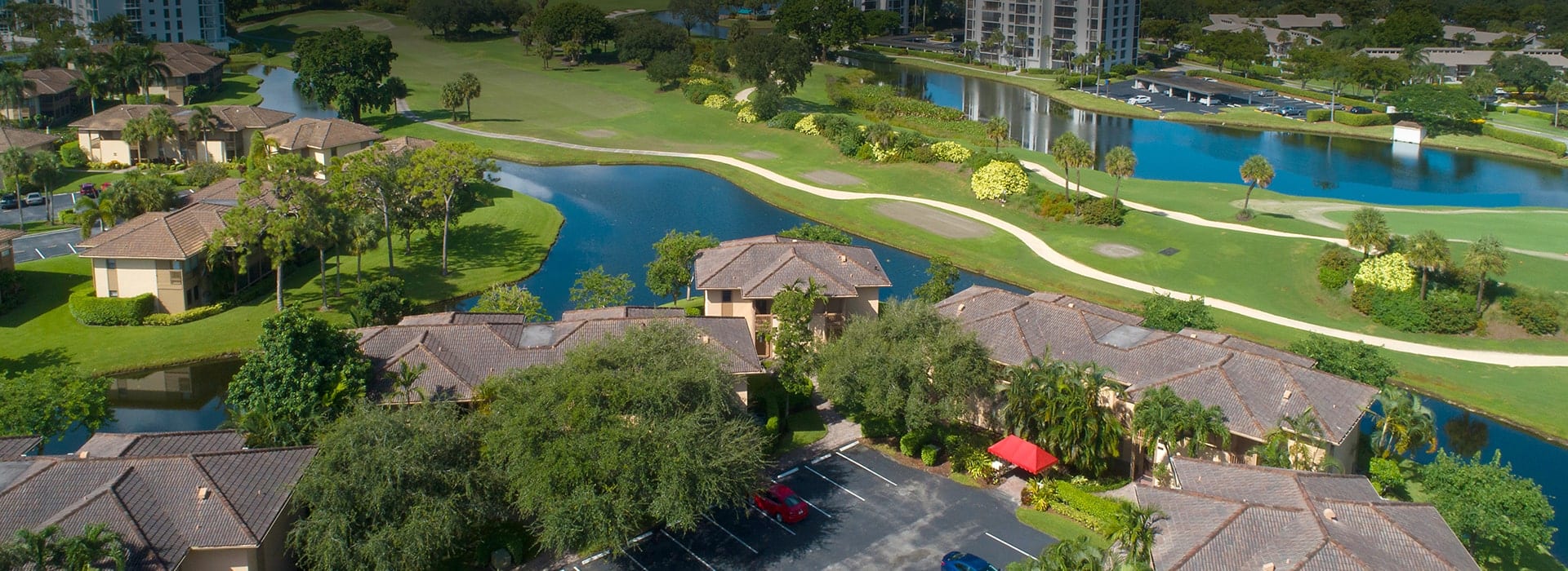 Brookwood townhomes in Boca West with lake and golf course views