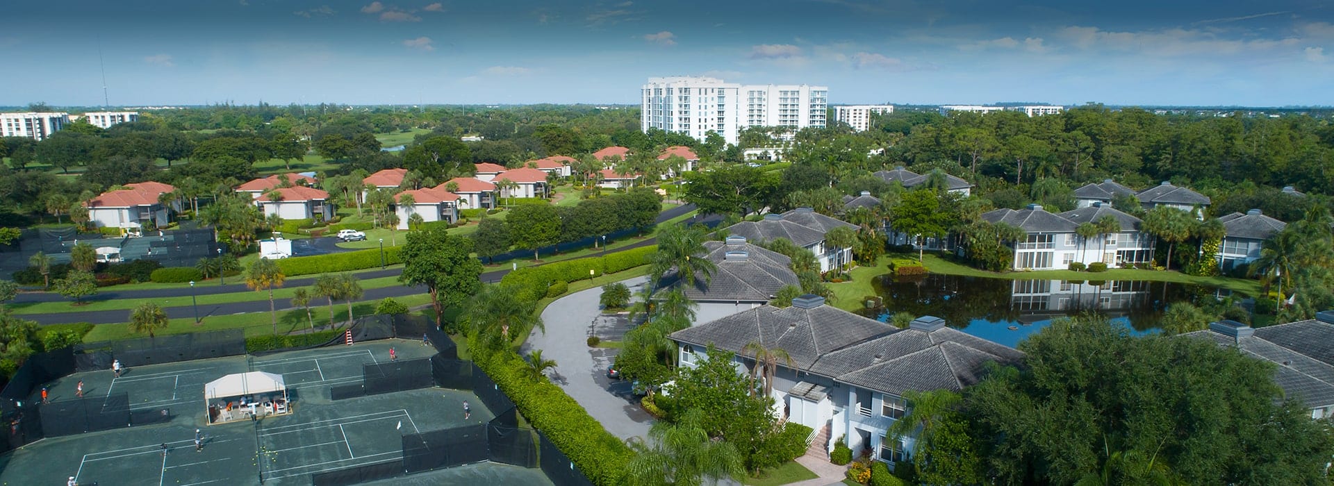 The Cove townhomes adjacent to the tennis courts and clubhouse