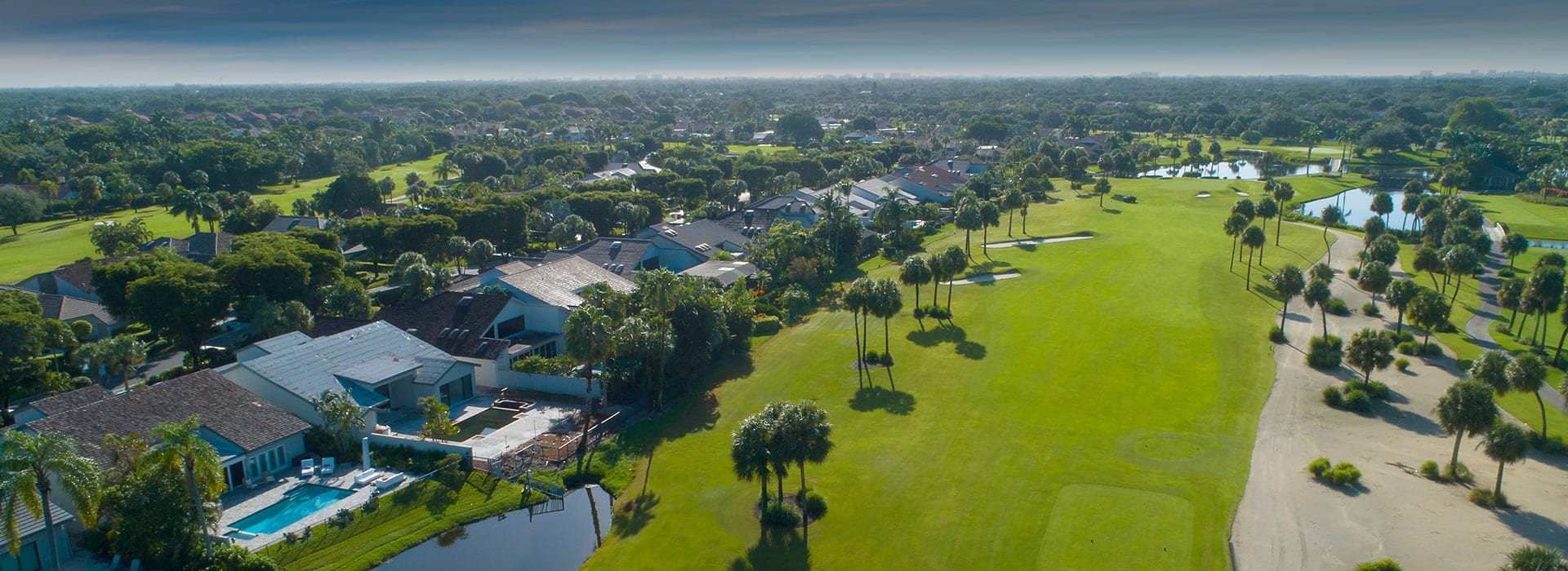 Boca West Wedgewood Neighborhood alongside golf fairway