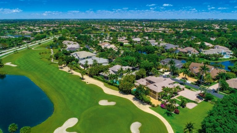 Single-family homes along the golf course at Boca West