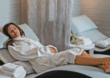 Woman relaxing at the spa in Boca West