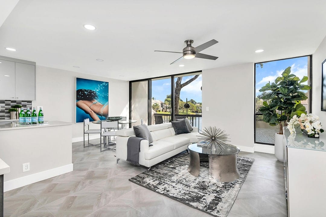 living room at boca west listing 607 bridgewood