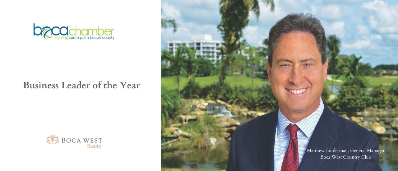 Boca West's Matthew Linderman Awarded Business Leader of the Year