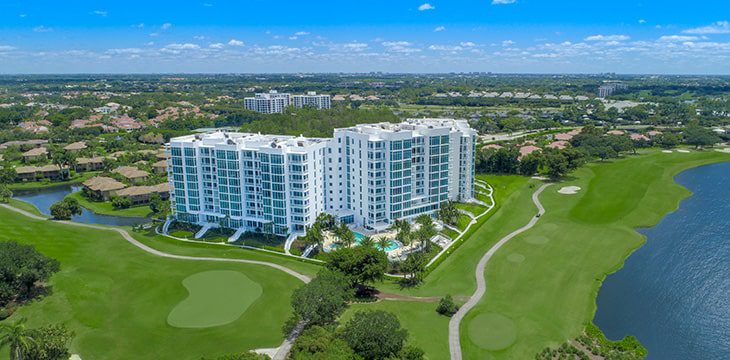 aerial of boca west condominium