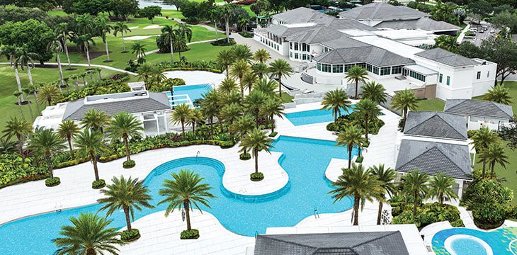 aerial of the Lifestyle & Racquet Center at Boca West