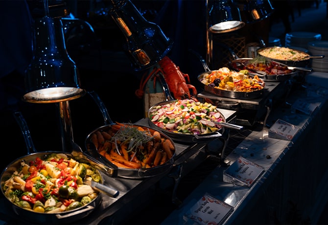 buffet dinner at Boca West