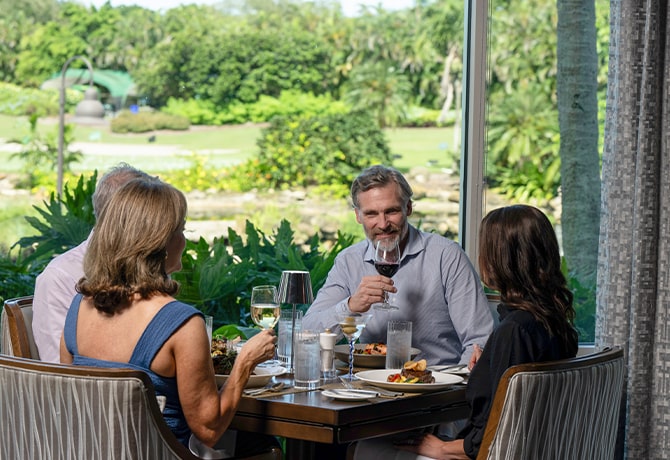 Fine dining meals at boca west members