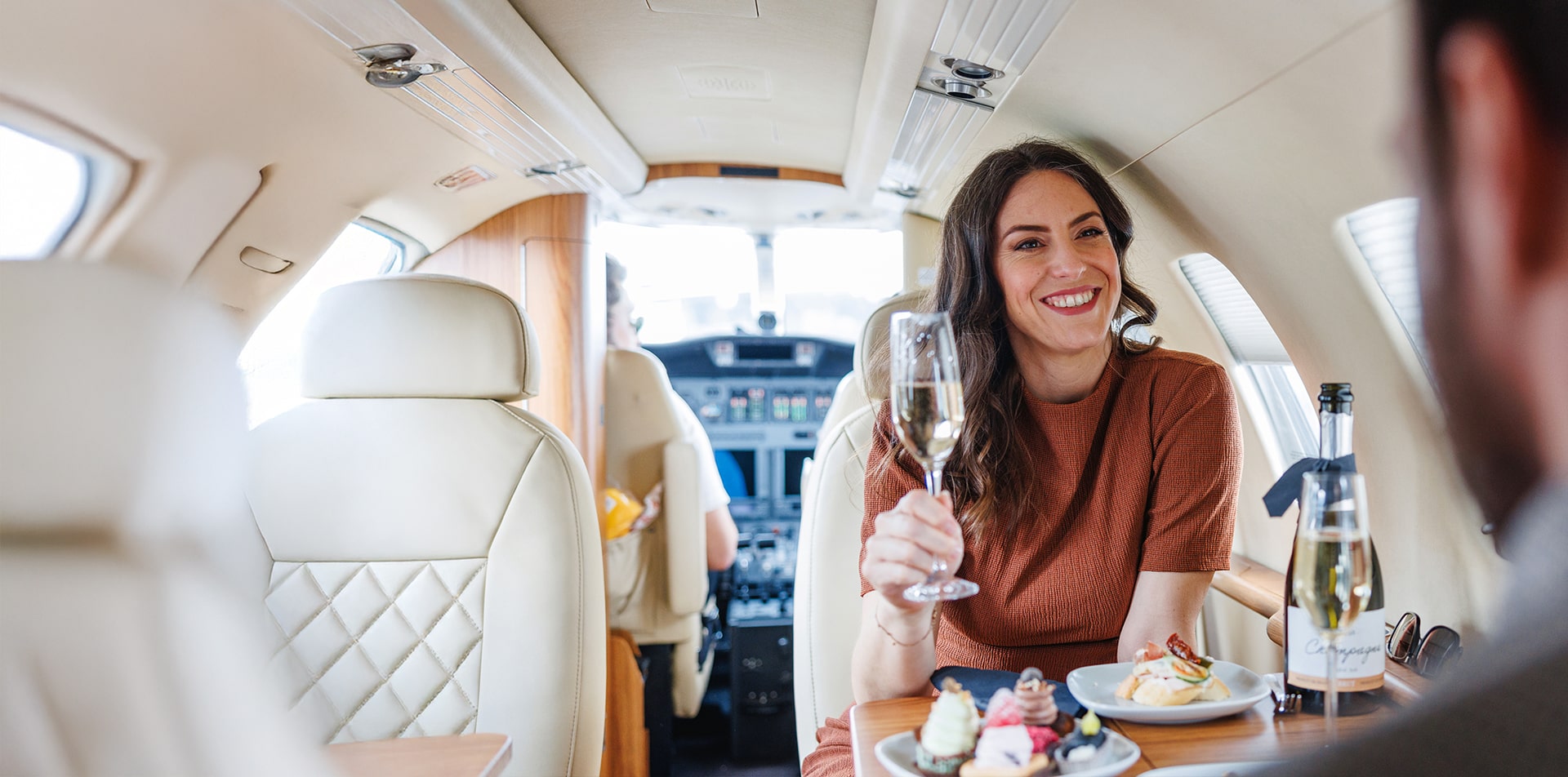 transportation - people in private plane